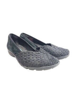Skechers Womens Size 9 Black Woven Slip-On Flats